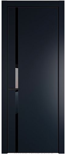 Дверь Profil Doors 21PA цвет Нэви Блу (RAL 7016) стекло Lacobel Черный лак цвет профиля Черный матовый RAL9005