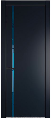 Дверь Profil Doors 21PA цвет Нэви Блу (RAL 7016) стекло Зеркало Blue цвет профиля Черный матовый RAL9005