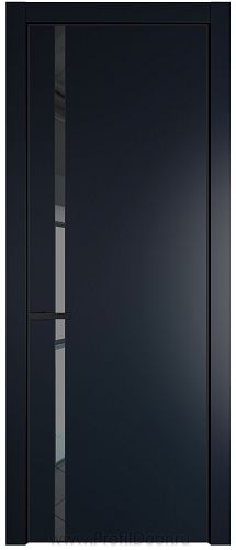 Дверь Profil Doors 21PA цвет Нэви Блу (RAL 7016) стекло Зеркало Grey цвет профиля Черный матовый RAL9005