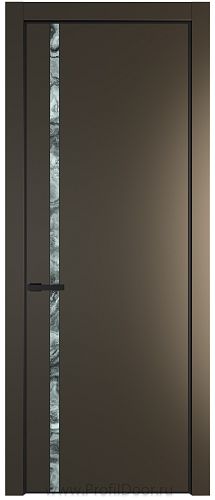 Дверь Profil Doors 21PA цвет Перламутр бронза стекло Атриум серебро цвет профиля Черный матовый RAL9005