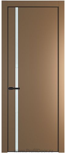 Дверь Profil Doors 21PA цвет Перламутр золото стекло Lacobel Белый лак цвет профиля Черный матовый RAL9005