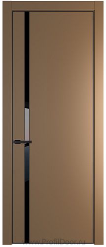 Дверь Profil Doors 21PA цвет Перламутр золото стекло Lacobel Черный лак цвет профиля Черный матовый RAL9005