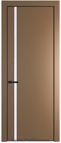 Дверь Profil Doors 21PA цвет Перламутр золото стекло Lacobel лак Классик цвет профиля Черный матовый RAL9005