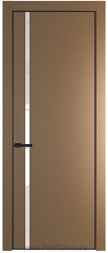 Дверь Profil Doors 21PA цвет Перламутр золото стекло Lacobel Перламутровый лак цвет профиля Черный матовый RAL9005