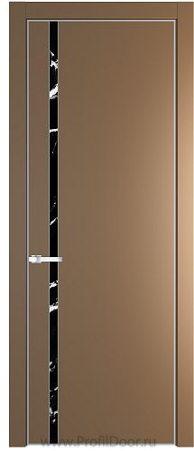 Дверь Profil Doors 21PA цвет Перламутр золото стекло Нефи черный узор серебро цвет профиля Черный матовый RAL9005