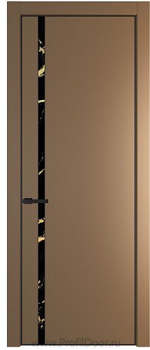 Дверь Profil Doors 21PA цвет Перламутр золото стекло Нефи черный узор золото цвет профиля Черный матовый RAL9005