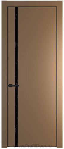 Дверь Profil Doors 21PA цвет Перламутр золото стекло Неро мрамор цвет профиля Черный матовый RAL9005