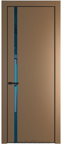 Дверь Profil Doors 21PA цвет Перламутр золото стекло Зеркало Blue цвет профиля Черный матовый RAL9005