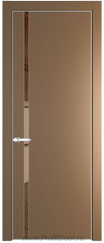 Дверь Profil Doors 21PA цвет Перламутр золото стекло Зеркало Bronza цвет профиля Серебро