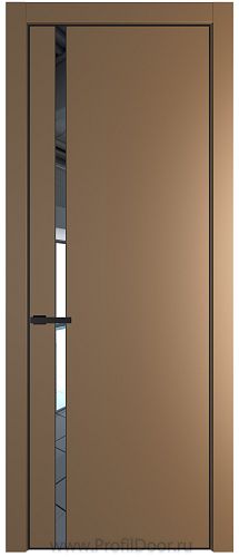 Дверь Profil Doors 21PA цвет Перламутр золото стекло Зеркало цвет профиля Черный матовый RAL9005