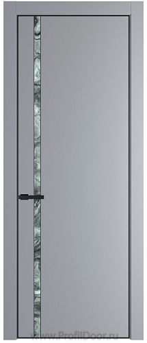 Дверь Profil Doors 21PA цвет Смоки (RAL 870-02) стекло Атриум серебро цвет профиля Черный матовый RAL9005