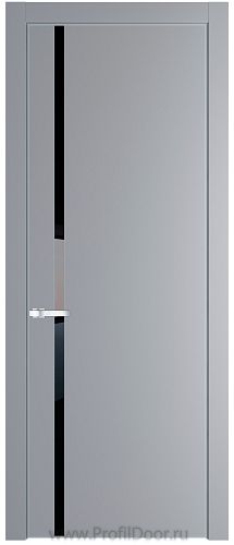 Дверь Profil Doors 21PA цвет Смоки (RAL 870-02) стекло Lacobel Черный лак цвет профиля Серебро