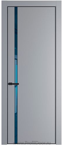 Дверь Profil Doors 21PA цвет Смоки (RAL 870-02) стекло Зеркало Blue цвет профиля Черный матовый RAL9005