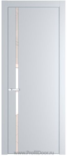 Дверь Profil Doors 21PA цвет Вайт (RAL 110 96 02) стекло Lacobel Перламутровый лак цвет профиля Серебро