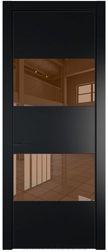 Дверь Profil Doors 22PA цвет Блэк стекло Зеркало Bronza цвет профиля Черный матовый RAL9005