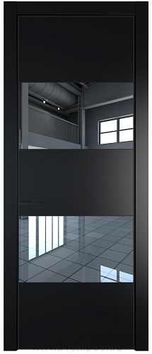 Дверь Profil Doors 22PA цвет Блэк стекло Зеркало цвет профиля Черный матовый RAL9005