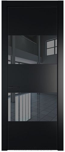 Дверь Profil Doors 22PA цвет Блэк стекло Зеркало Grey цвет профиля Черный матовый RAL9005