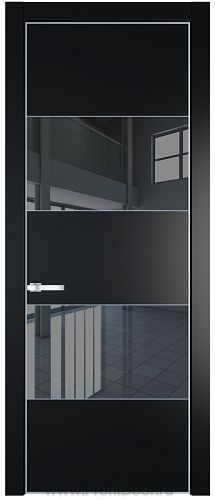 Дверь Profil Doors 22PA цвет Блэк стекло Зеркало Grey цвет профиля Серебро