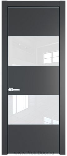 Дверь Profil Doors 22PA цвет Графит (Pantone 425С) стекло Lacobel лак Классик цвет профиля Серебро