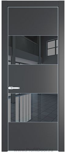 Дверь Profil Doors 22PA цвет Графит (Pantone 425С) стекло Зеркало Grey цвет профиля Серебро