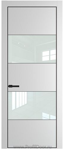 Дверь Profil Doors 22PA цвет Крем Вайт (RAL 120-02) стекло Lacobel Белый лак цвет профиля Черный матовый RAL9005