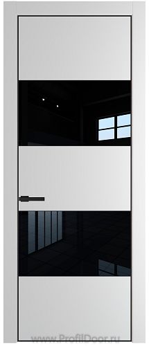 Дверь Profil Doors 22PA цвет Крем Вайт (RAL 120-02) стекло Lacobel Черный лак цвет профиля Черный матовый RAL9005