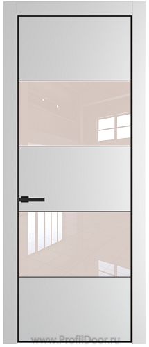 Дверь Profil Doors 22PA цвет Крем Вайт (RAL 120-02) стекло Lacobel Перламутровый лак цвет профиля Черный матовый RAL9005