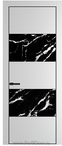 Дверь Profil Doors 22PA цвет Крем Вайт (RAL 120-02) стекло Нефи черный узор серебро цвет профиля Черный матовый RAL9005
