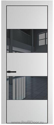 Дверь Profil Doors 22PA цвет Крем Вайт (RAL 120-02) стекло Зеркало Grey цвет профиля Черный матовый RAL9005