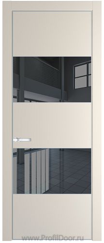 Дверь Profil Doors 22PA цвет Кремовая Магнолия (RAL 120-04) стекло Зеркало Grey цвет профиля Серебро