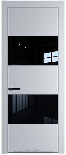 Дверь Profil Doors 22PA цвет Лайт Грей (RAL 870-01) стекло Lacobel Черный лак цвет профиля Черный матовый RAL9005
