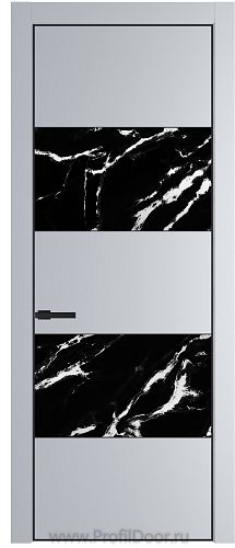 Дверь Profil Doors 22PA цвет Лайт Грей (RAL 870-01) стекло Нефи черный узор серебро цвет профиля Черный матовый RAL9005