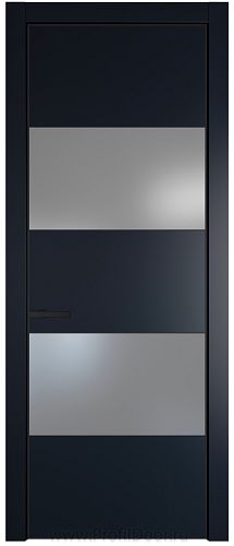 Дверь Profil Doors 22PA цвет Нэви Блу (RAL 7016) стекло Lacobel Серебро Матлак цвет профиля Черный матовый RAL9005