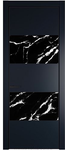 Дверь Profil Doors 22PA цвет Нэви Блу (RAL 7016) стекло Нефи черный узор серебро цвет профиля Черный матовый RAL9005