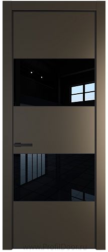 Дверь Profil Doors 22PA цвет Перламутр бронза стекло Lacobel Черный лак цвет профиля Черный матовый RAL9005