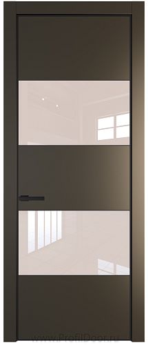 Дверь Profil Doors 22PA цвет Перламутр бронза стекло Lacobel Перламутровый лак цвет профиля Черный матовый RAL9005