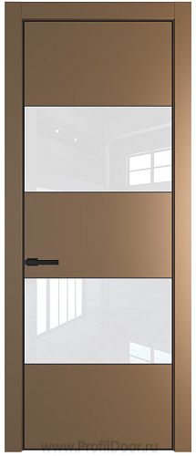 Дверь Profil Doors 22PA цвет Перламутр золото стекло Lacobel лак Классик цвет профиля Черный матовый RAL9005