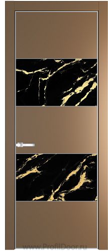 Дверь Profil Doors 22PA цвет Перламутр золото стекло Нефи черный узор золото цвет профиля Серебро