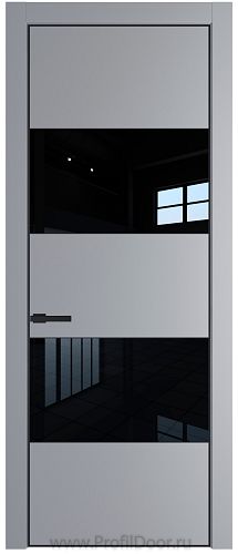 Дверь Profil Doors 22PA цвет Смоки (RAL 870-02) стекло Lacobel Черный лак цвет профиля Черный матовый RAL9005