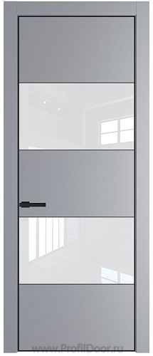 Дверь Profil Doors 22PA цвет Смоки (RAL 870-02) стекло Lacobel лак Классик цвет профиля Черный матовый RAL9005