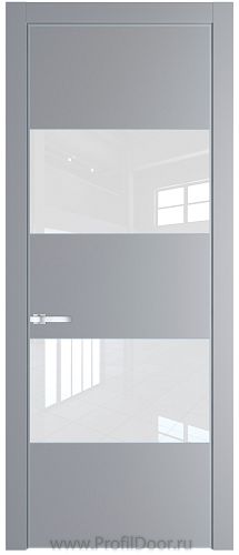 Дверь Profil Doors 22PA цвет Смоки (RAL 870-02) стекло Lacobel лак Классик цвет профиля Серебро