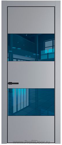 Дверь Profil Doors 22PA цвет Смоки (RAL 870-02) стекло Зеркало Blue цвет профиля Черный матовый RAL9005