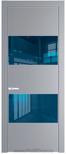 Дверь Profil Doors 22PA цвет Смоки (RAL 870-02) стекло Зеркало Blue цвет профиля Серебро