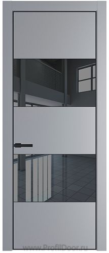 Дверь Profil Doors 22PA цвет Смоки (RAL 870-02) стекло Зеркало Grey цвет профиля Черный матовый RAL9005