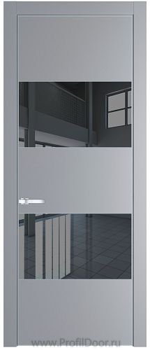 Дверь Profil Doors 22PA цвет Смоки (RAL 870-02) стекло Зеркало Grey цвет профиля Серебро