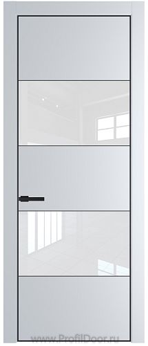 Дверь Profil Doors 22PA цвет Вайт (RAL 110 96 02) стекло Lacobel лак Классик цвет профиля Черный матовый RAL9005