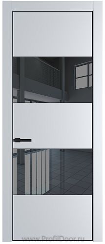 Дверь Profil Doors 22PA цвет Вайт (RAL 110 96 02) стекло Зеркало Grey цвет профиля Черный матовый RAL9005