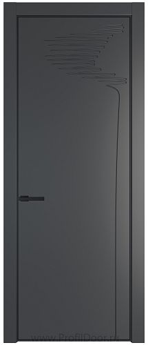 Дверь Profil Doors 25PA цвет Графит (Pantone 425С) цвет профиля Черный матовый RAL9005