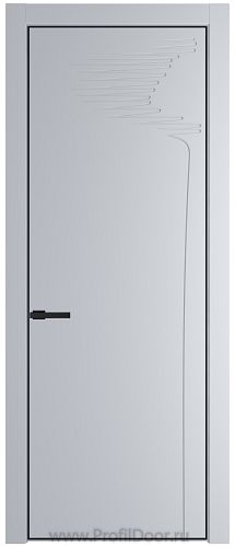 Дверь Profil Doors 25PA цвет Лайт Грей (RAL 870-01) цвет профиля Черный матовый RAL9005