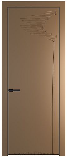Дверь Profil Doors 25PA цвет Перламутр золото цвет профиля Черный матовый RAL9005